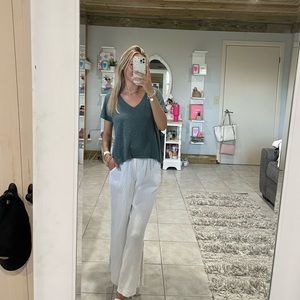 Forever 21 Green V-Neck Tee